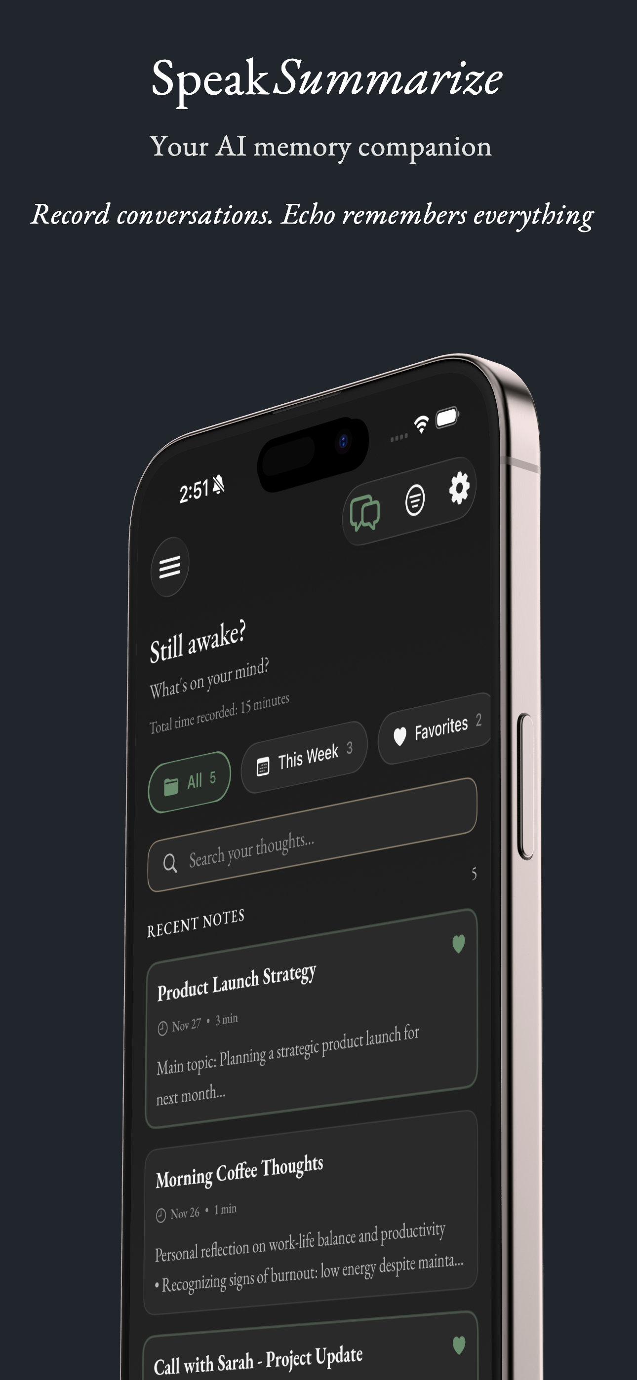 SpeakSummarize preview